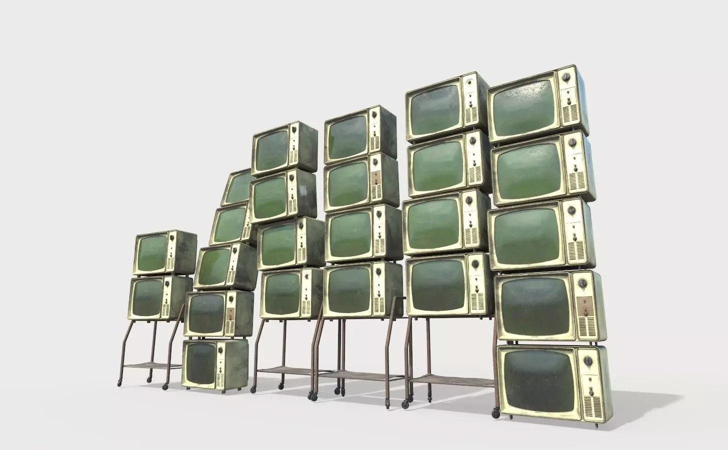 Stacks Of Retro Televisions 3D model_0