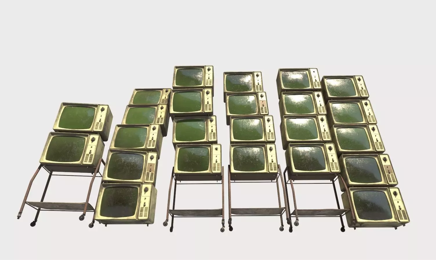 Stacks Of Retro Televisions 3D model_3