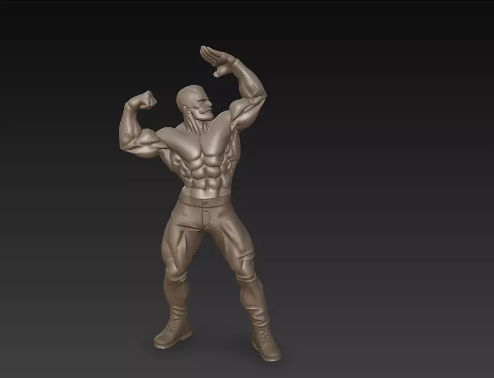 Heroic Male Anatomy Pose - Realistic Muscular Character 3D print model