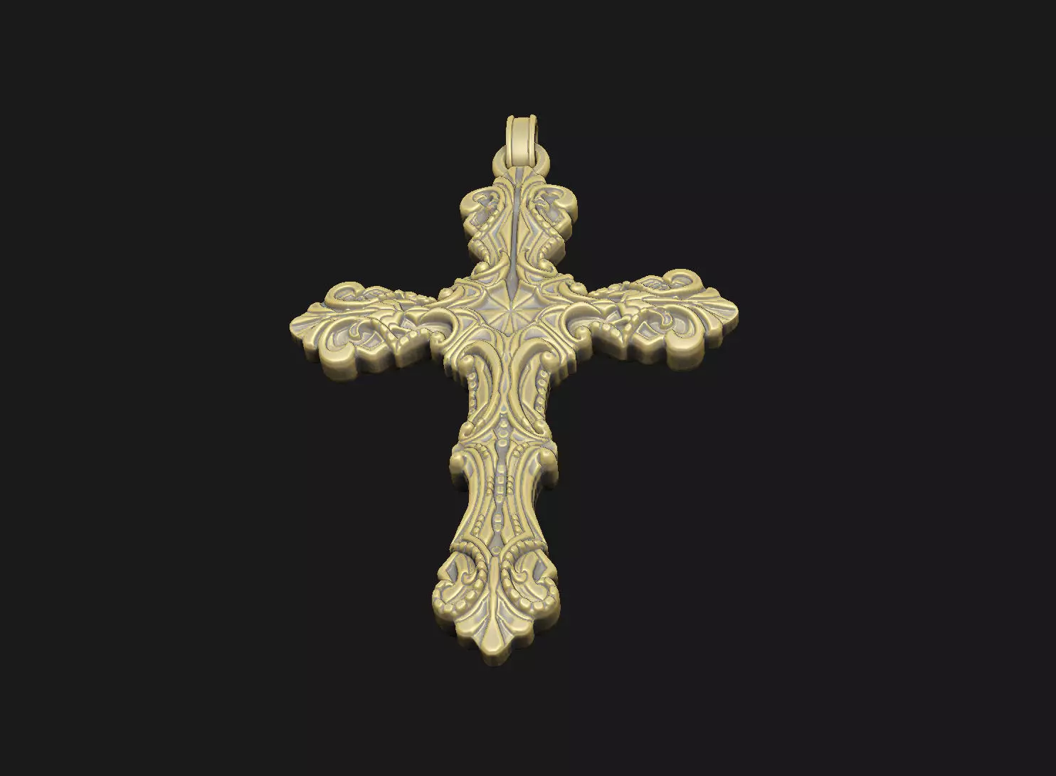 Cross relief laser artcam print carving aspire gothic krest baro 3D print model_5