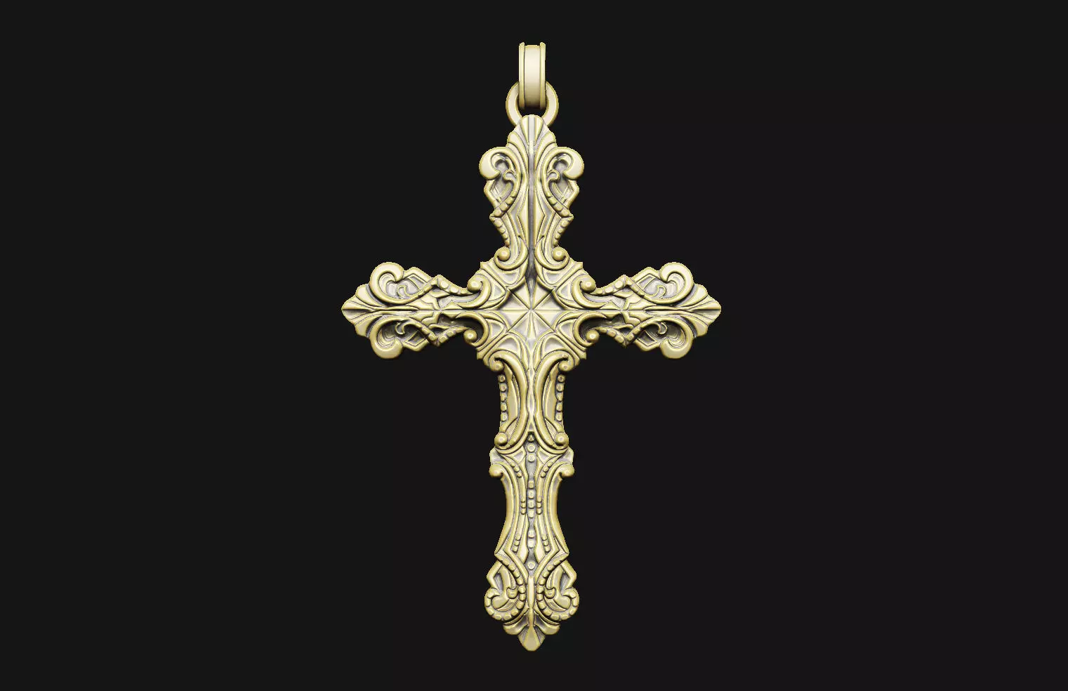 Cross relief laser artcam print carving aspire gothic krest baro 3D print model_0
