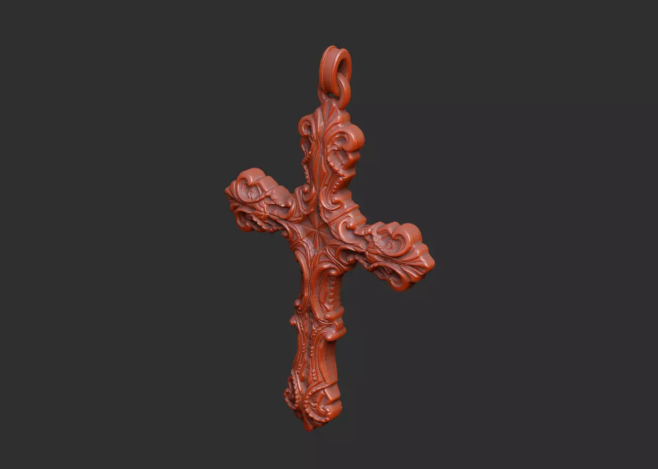 Cross relief laser artcam print carving aspire gothic krest baro 3D print model_8