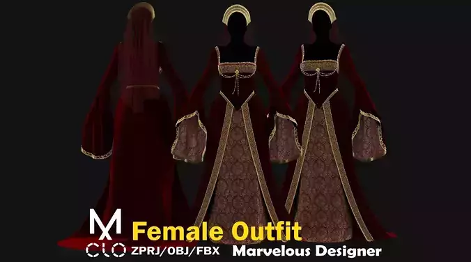 Female Medieval Dress-M