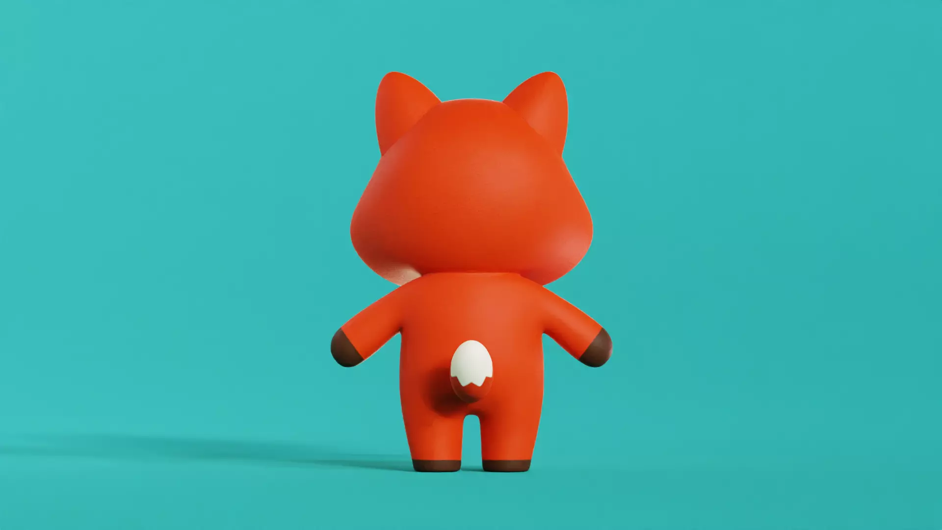 Fox Cartoon Character Chibi Kawaii Low-poly 3D model_6
