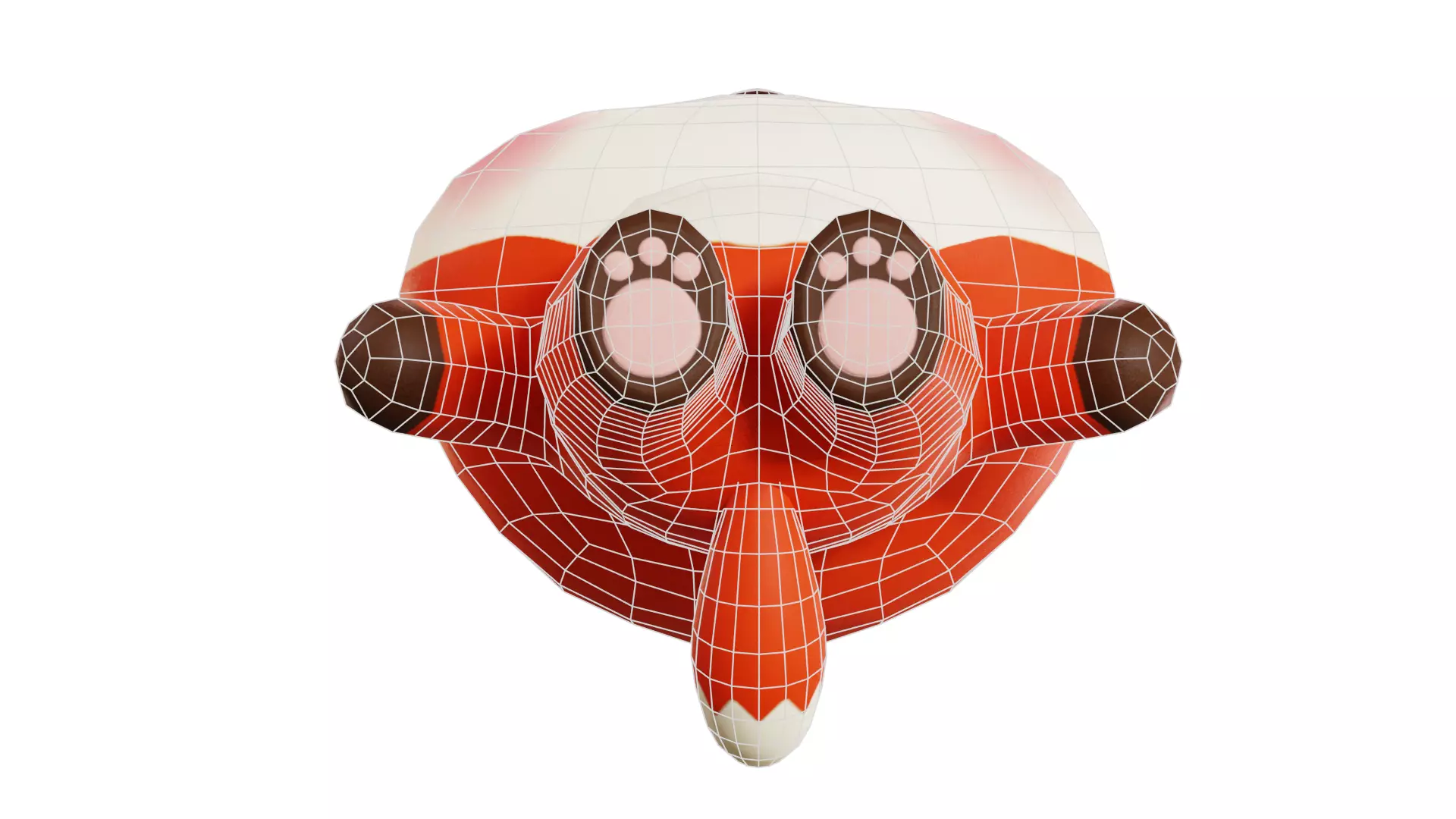 Fox Cartoon Character Chibi Kawaii Low-poly 3D model_11