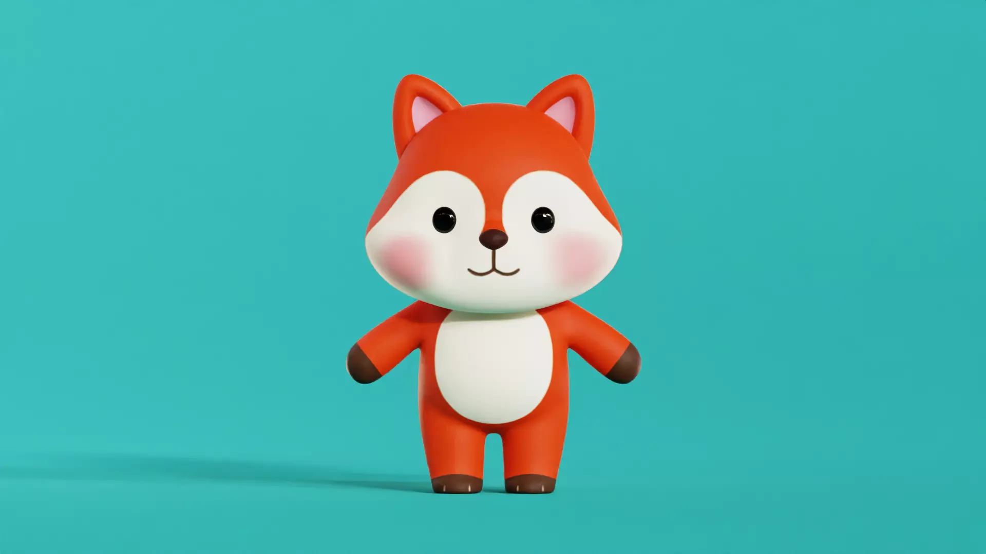 Fox Cartoon Character Chibi Kawaii Low-poly 3D model_0