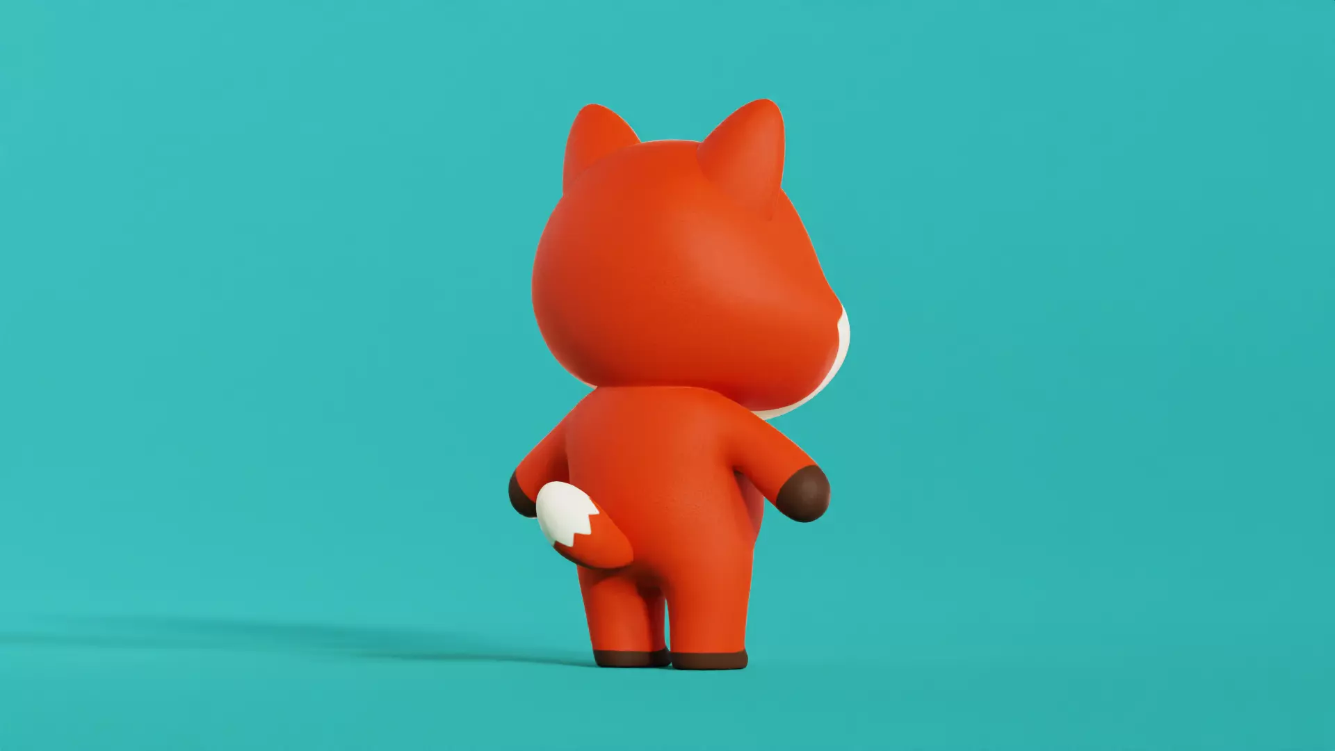 Fox Cartoon Character Chibi Kawaii Low-poly 3D model_4