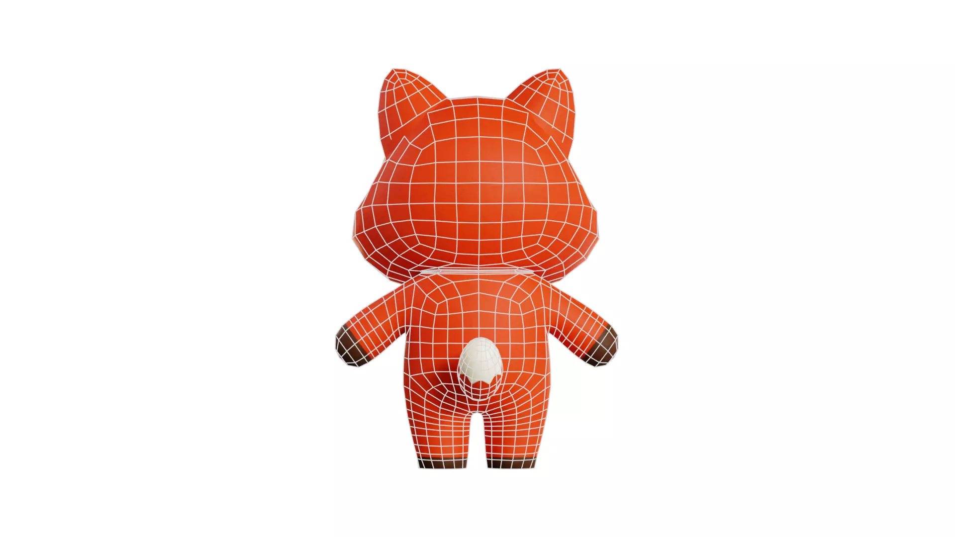 Fox Cartoon Character Chibi Kawaii Low-poly 3D model_10