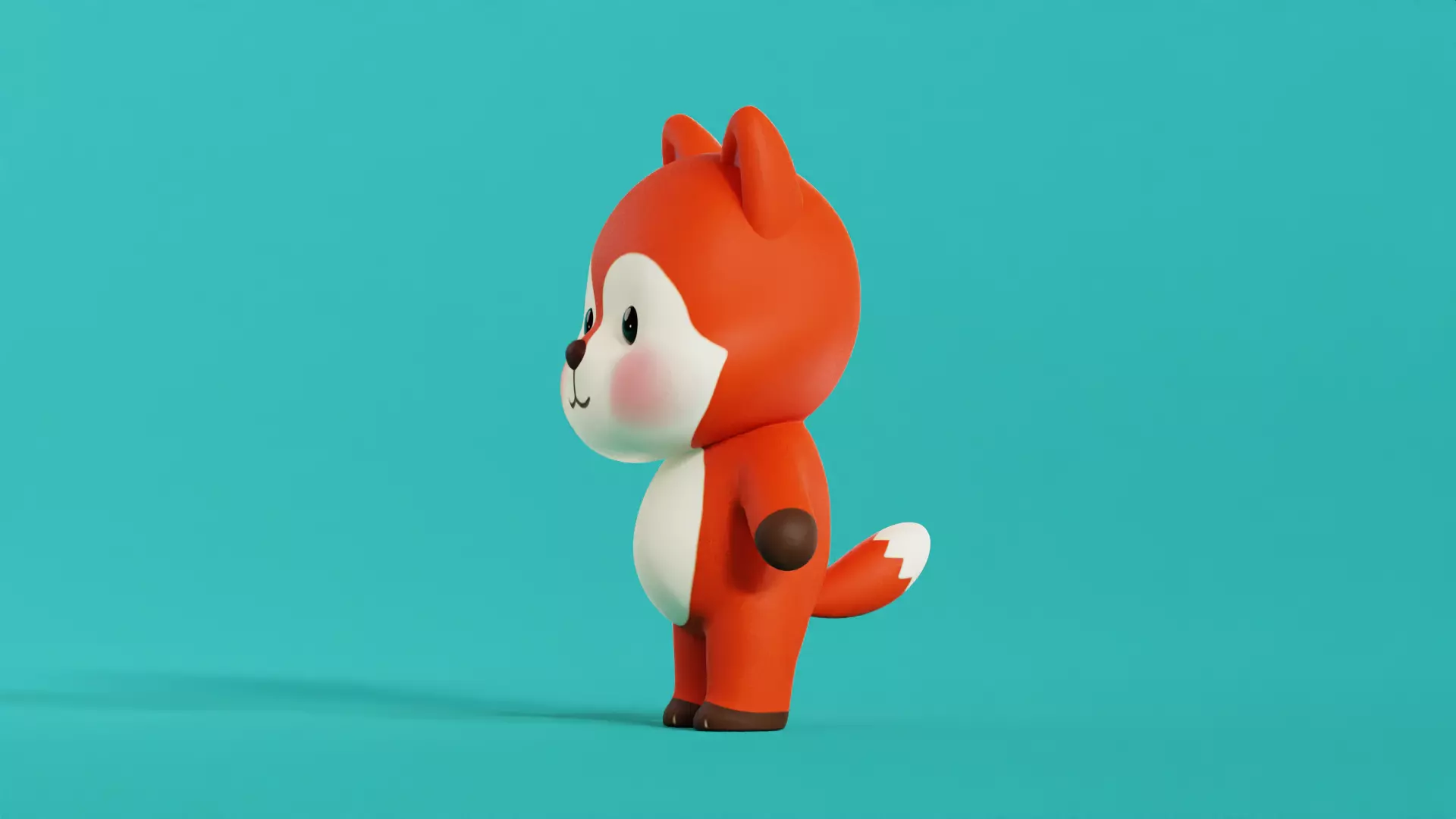 Fox Cartoon Character Chibi Kawaii Low-poly 3D model_2