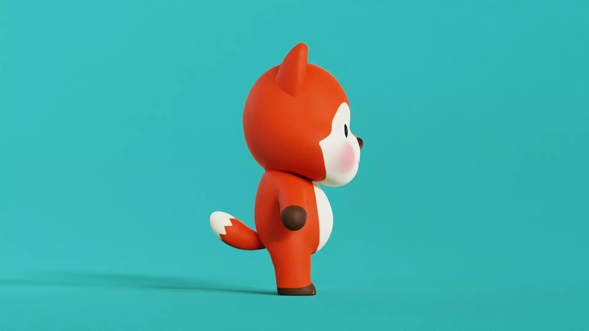 Fox Cartoon Character Chibi Kawaii Low-poly 3D model_1