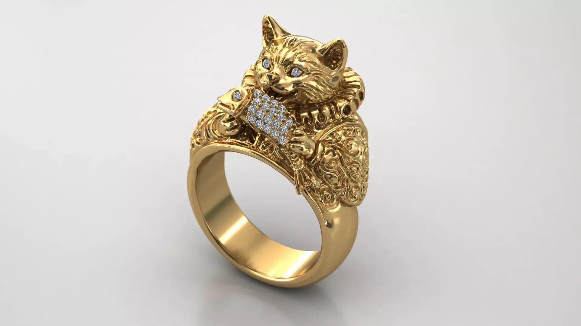 Catch of Charm ring 3D print model_4