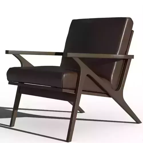 Cavett Leather Wood Frame Chair Loveseat