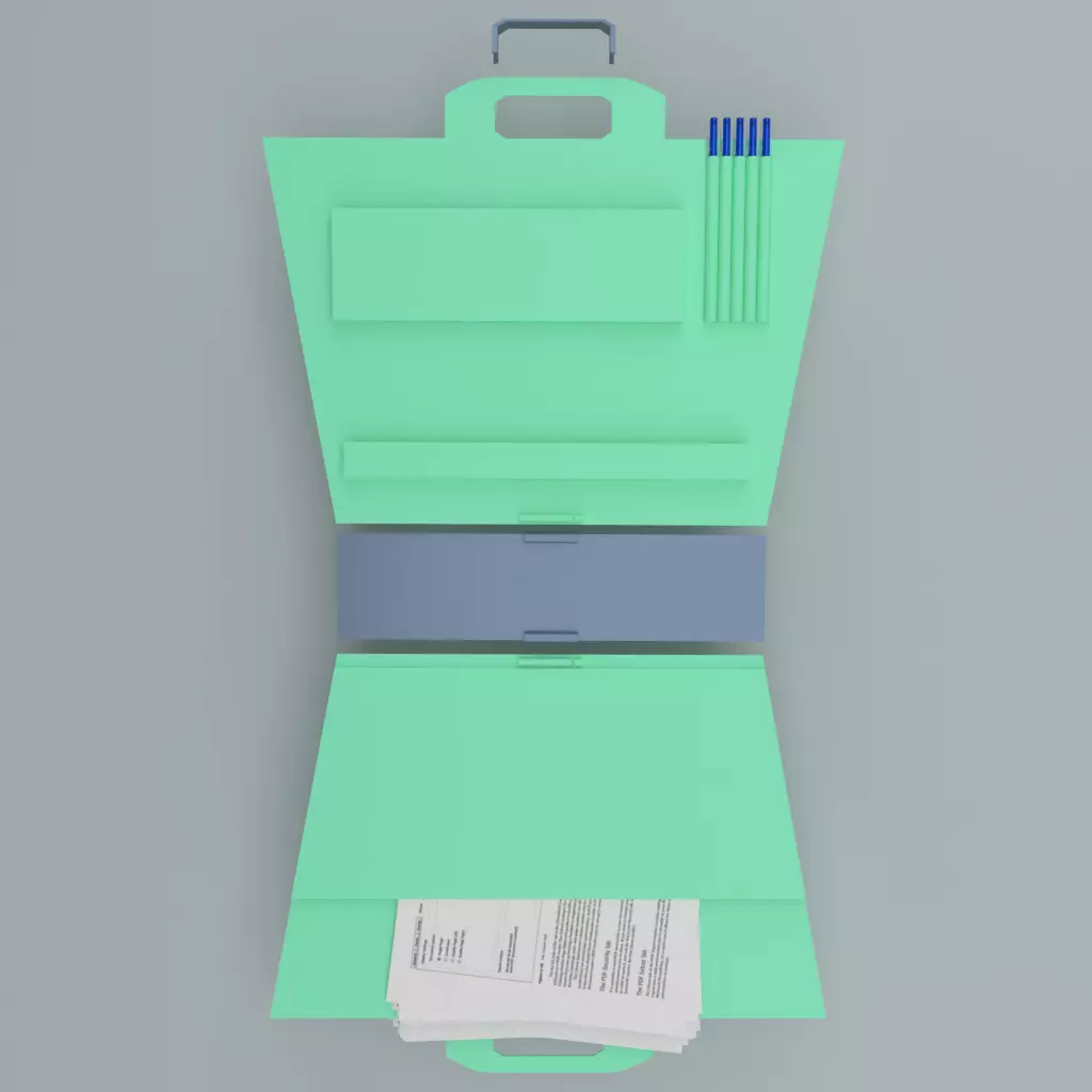 Clutch for paper documents and stationary 3D print model_2