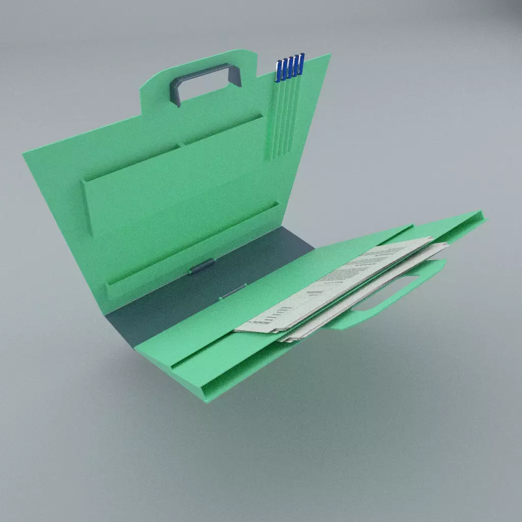 Clutch for paper documents and stationary 3D print model_1