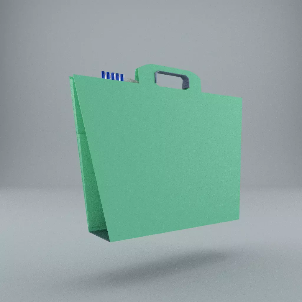 Clutch for paper documents and stationary 3D print model_0
