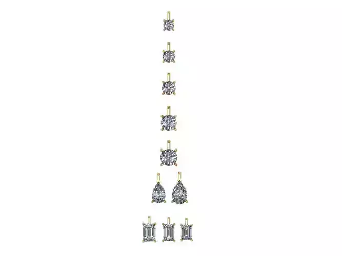 Griff 4 prong setting  diamond set of 10 simple straight bail 