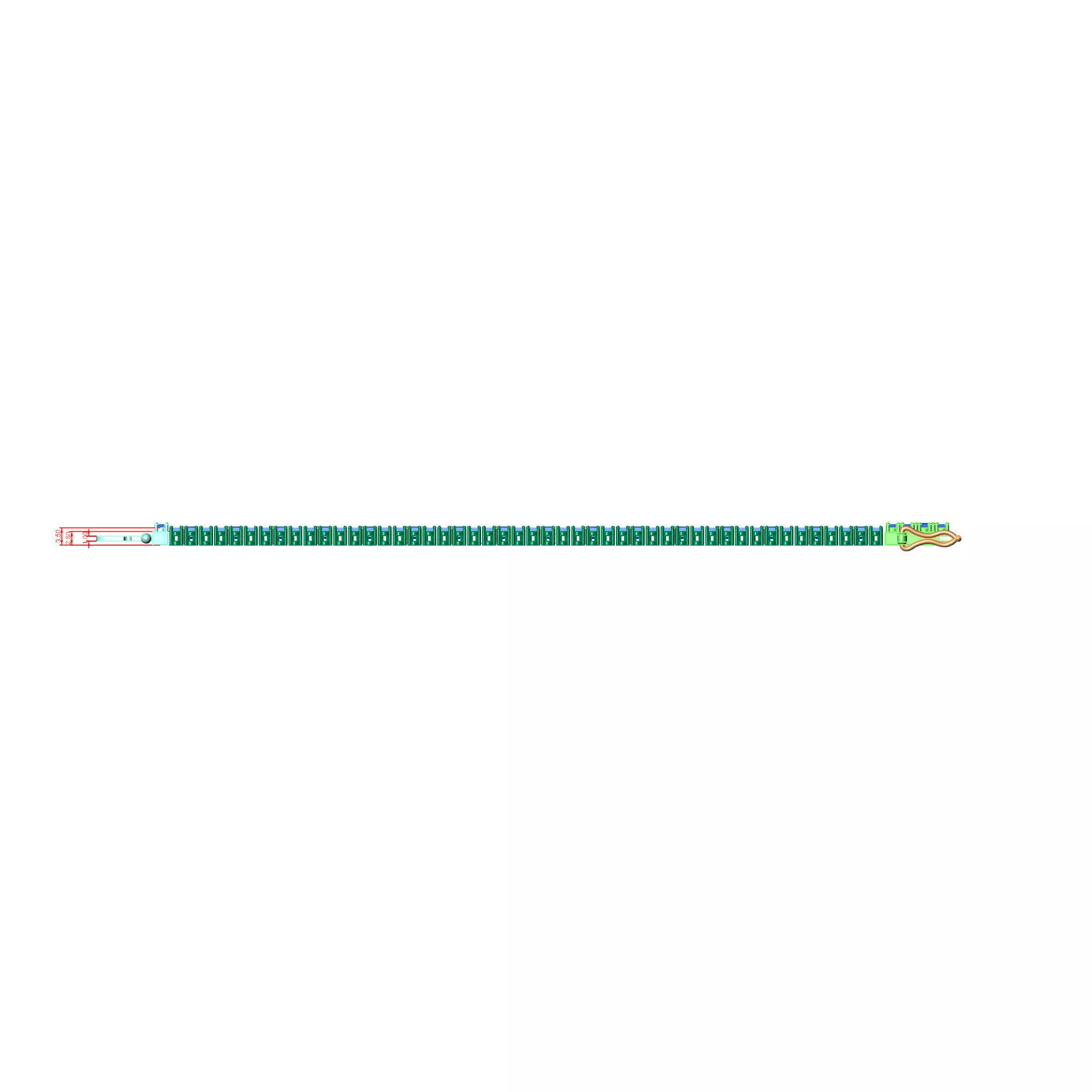 Pave-set bracelet 3D print model_4