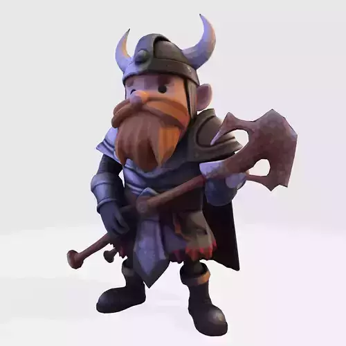 Stylized LowPoly 3D Viking Warrior