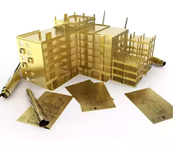 Gold Building 3D model