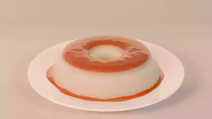 Realistic 3D Pudding Dessert Model