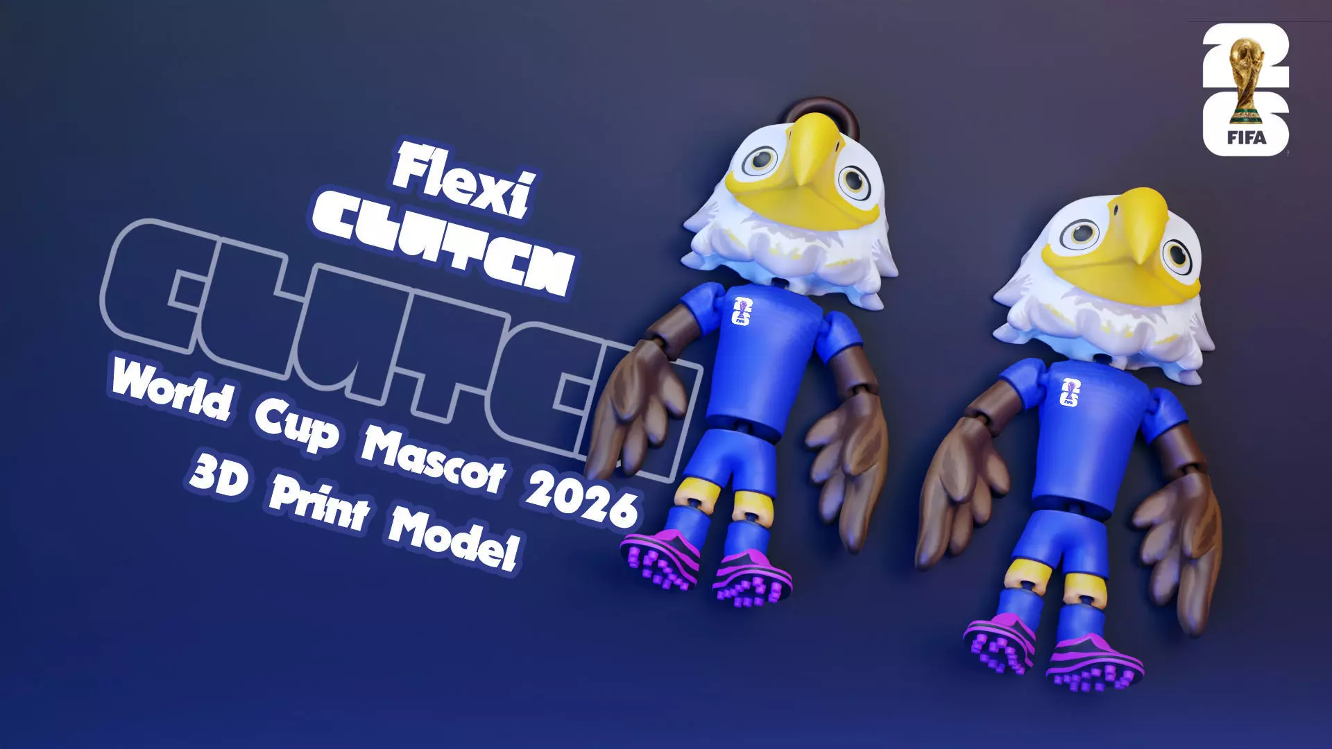 Flexi Clutch - 2026 World Cup Mascots - USA 3D print model_2