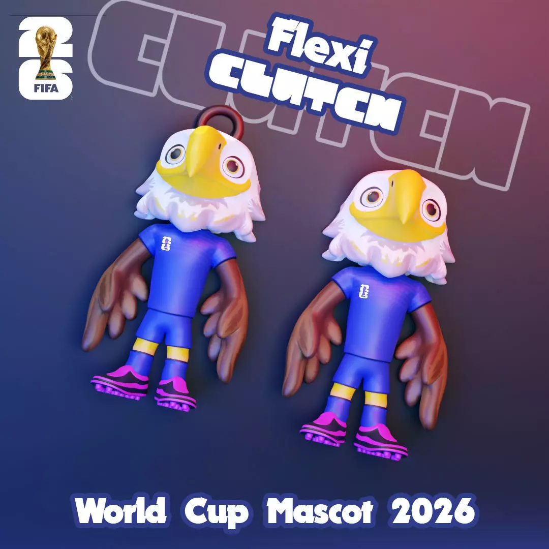 Flexi Clutch - 2026 World Cup Mascots - USA 3D print model_1
