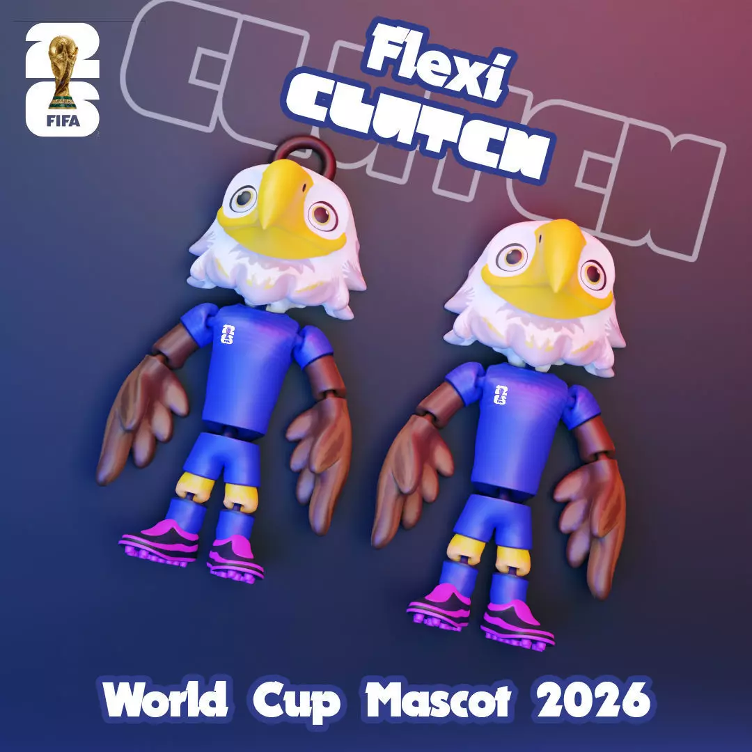 Flexi Clutch - 2026 World Cup Mascots - USA 3D print model_0