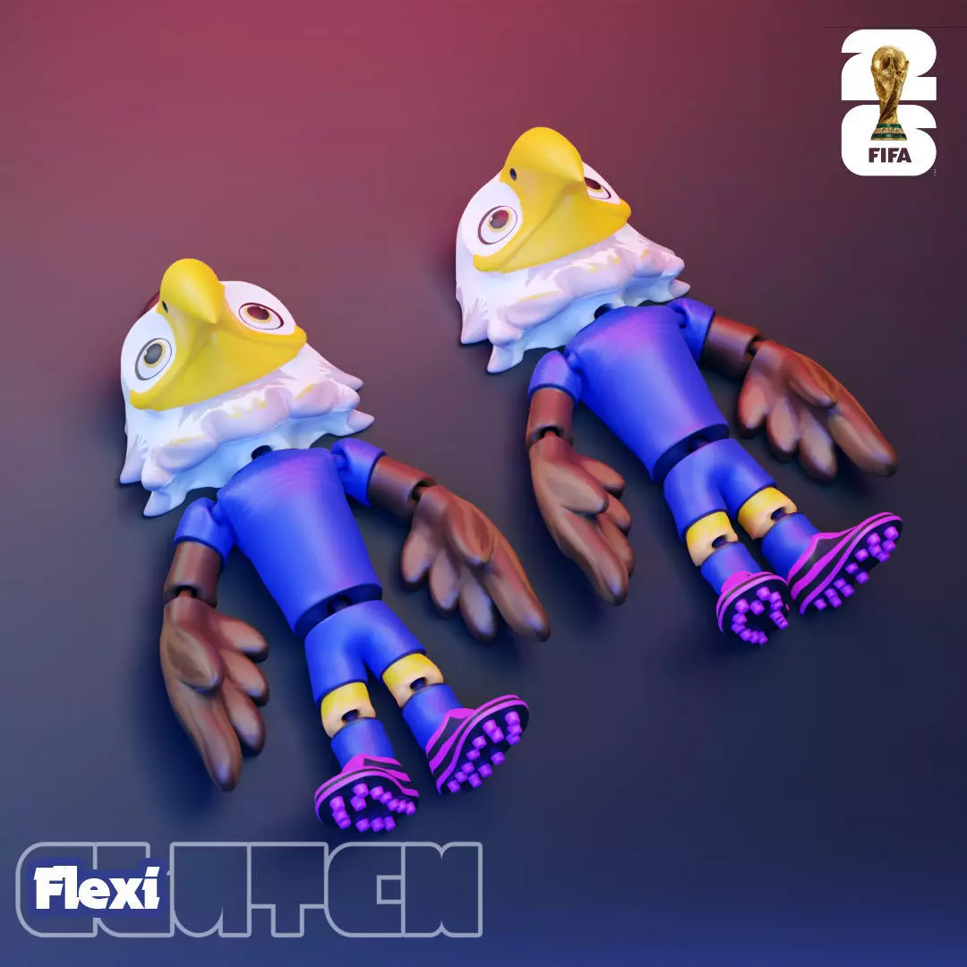 Flexi Clutch - 2026 World Cup Mascots - USA 3D print model_3
