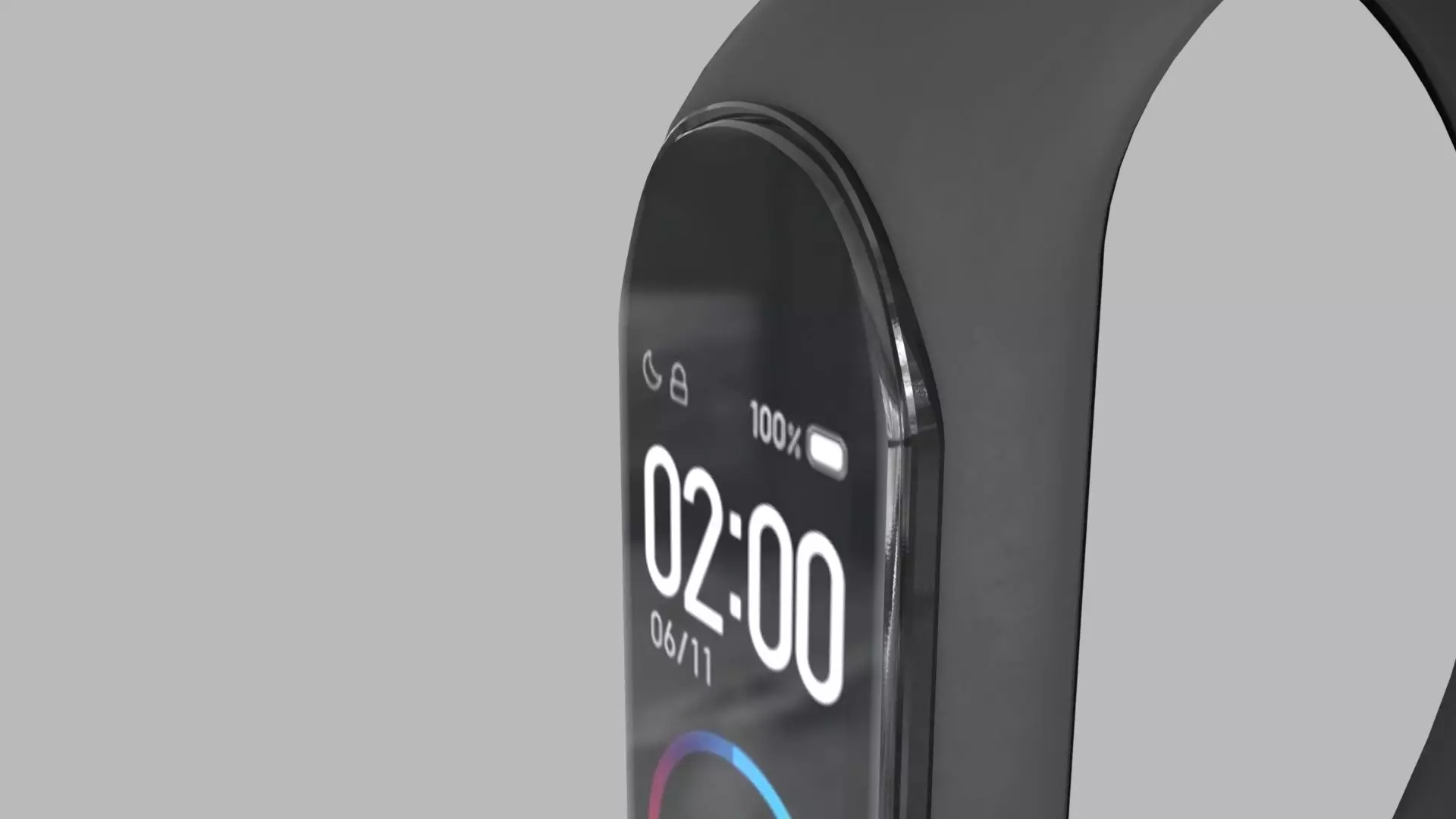 Smart Wristband Low-poly 3D model_8