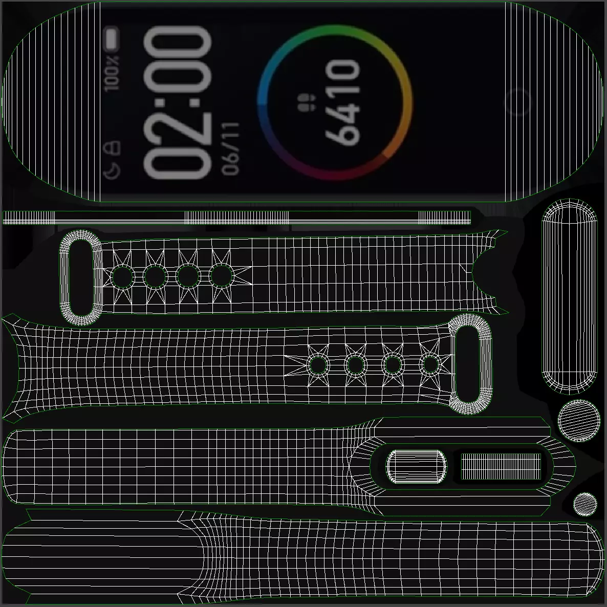 Smart Wristband Low-poly 3D model_18