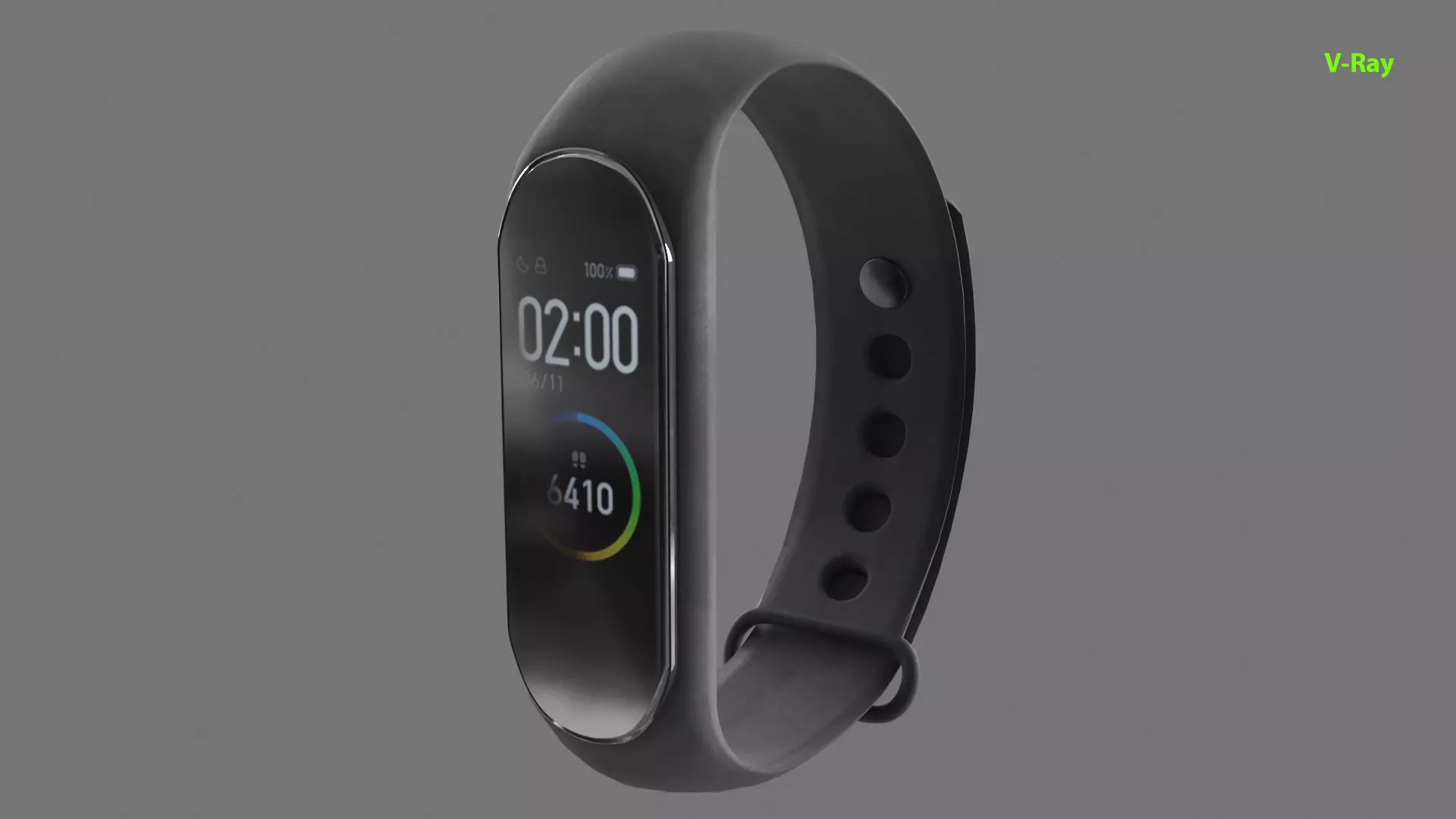 Smart Wristband Low-poly 3D model_17