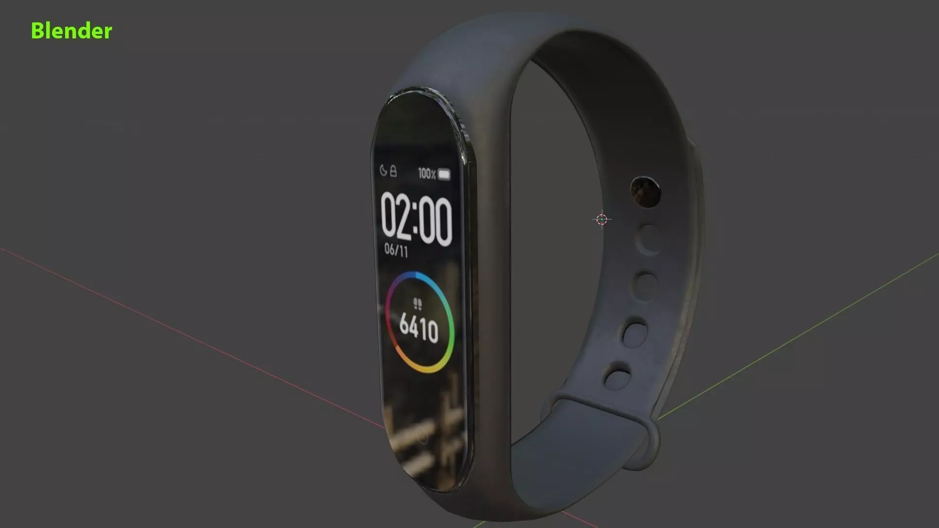 Smart Wristband Low-poly 3D model_9