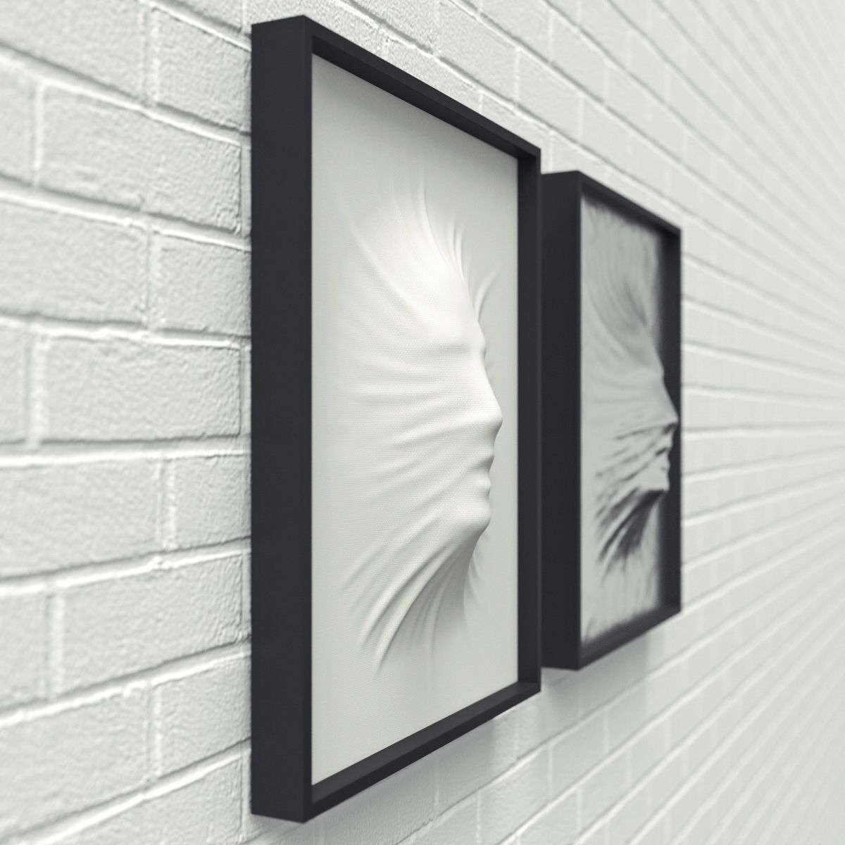 Art object composition face wall 3D model_2