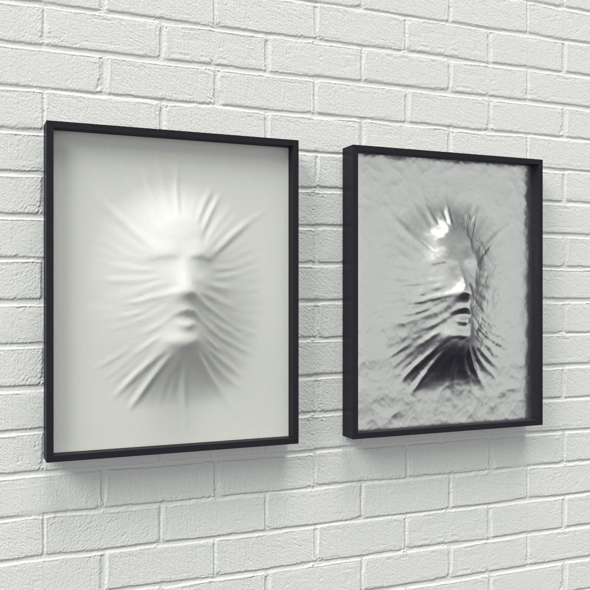 Art object composition face wall 3D model_3