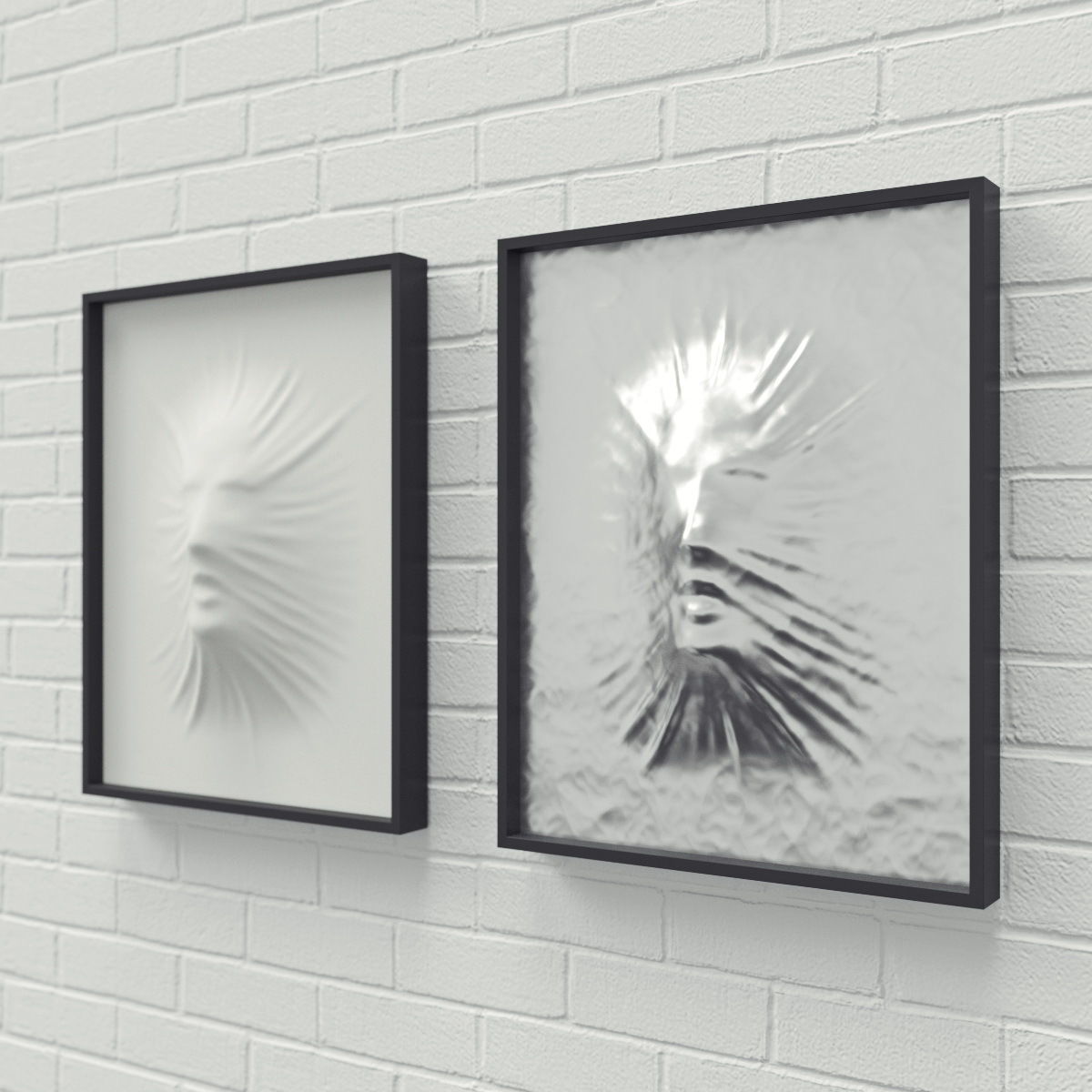 Art object composition face wall 3D model_1