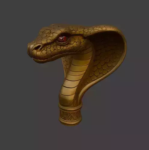 SNAKE STAFF TOP 3D print model
