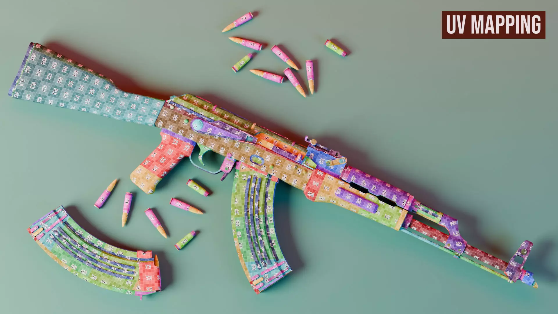 AKM - Kalashnikov Modernized Low-poly 3D model_29