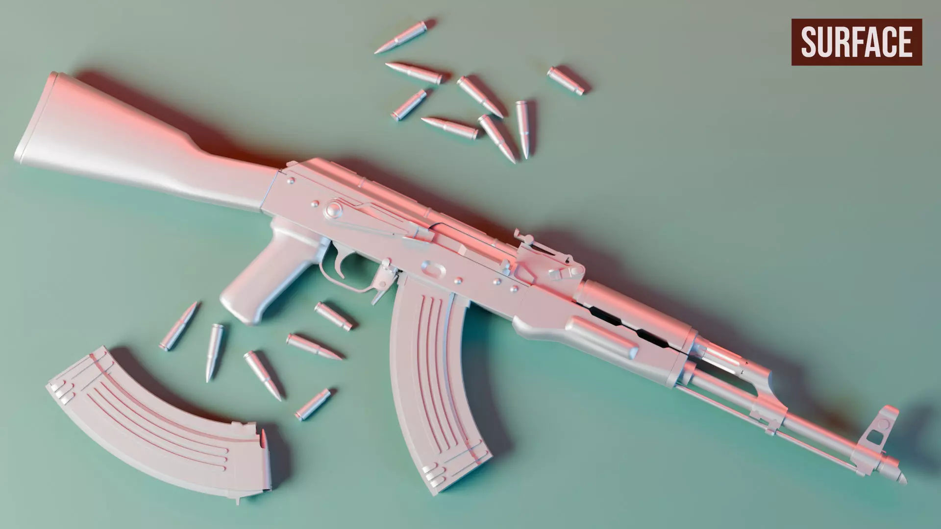 AKM - Kalashnikov Modernized Low-poly 3D model_15