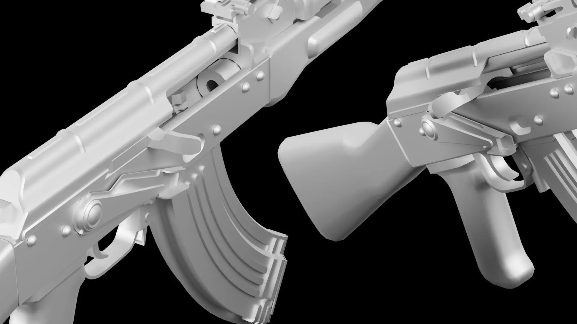 AKM - Kalashnikov Modernized Low-poly 3D model_20