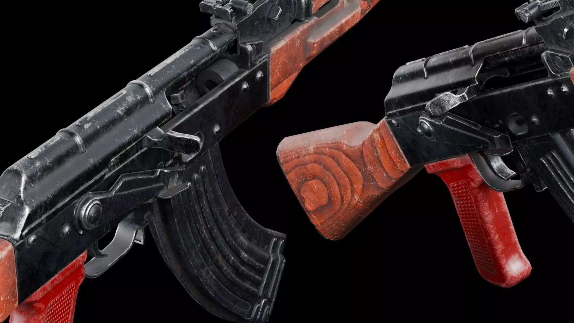 AKM - Kalashnikov Modernized Low-poly 3D model_6