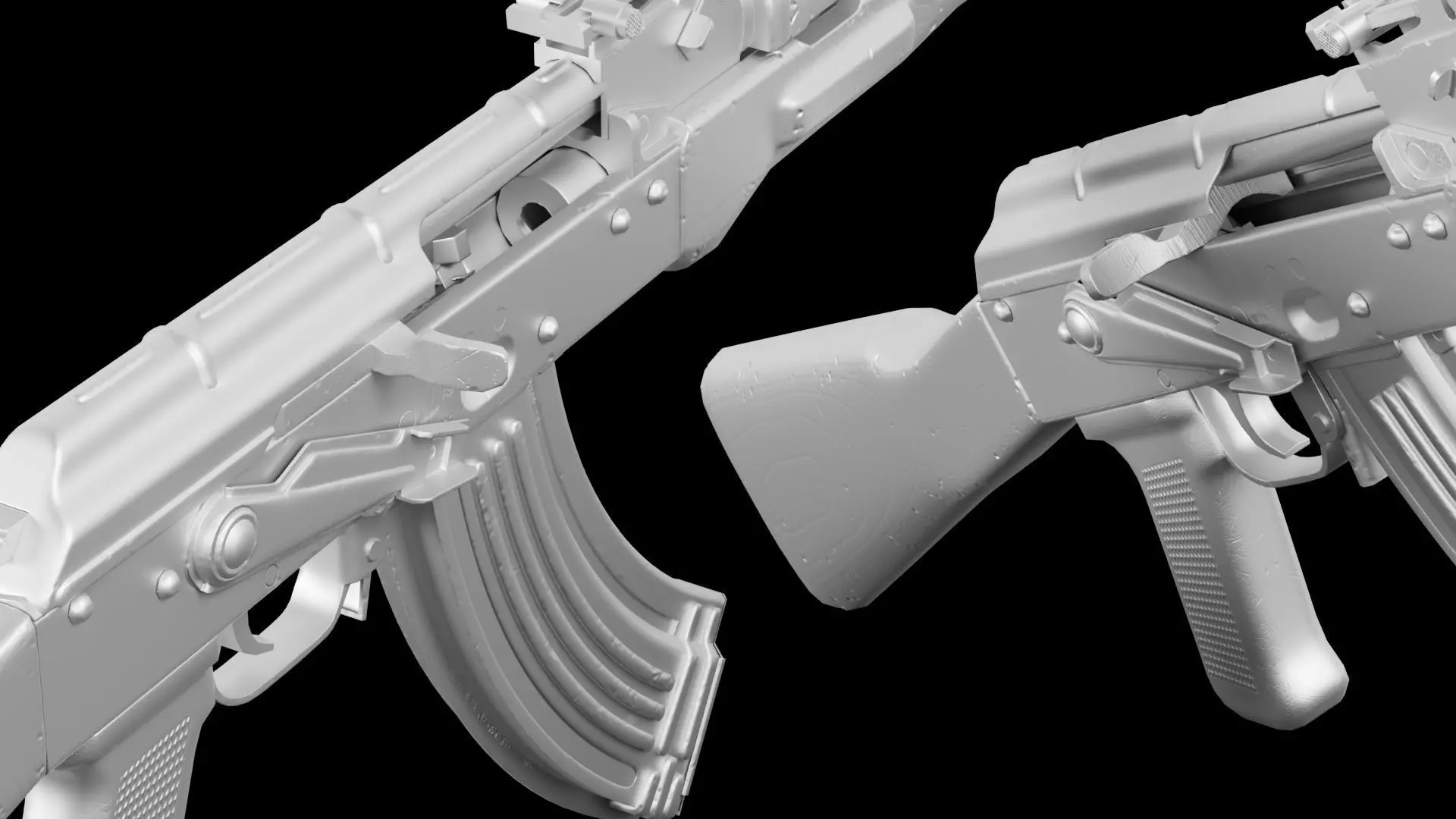 AKM - Kalashnikov Modernized Low-poly 3D model_27