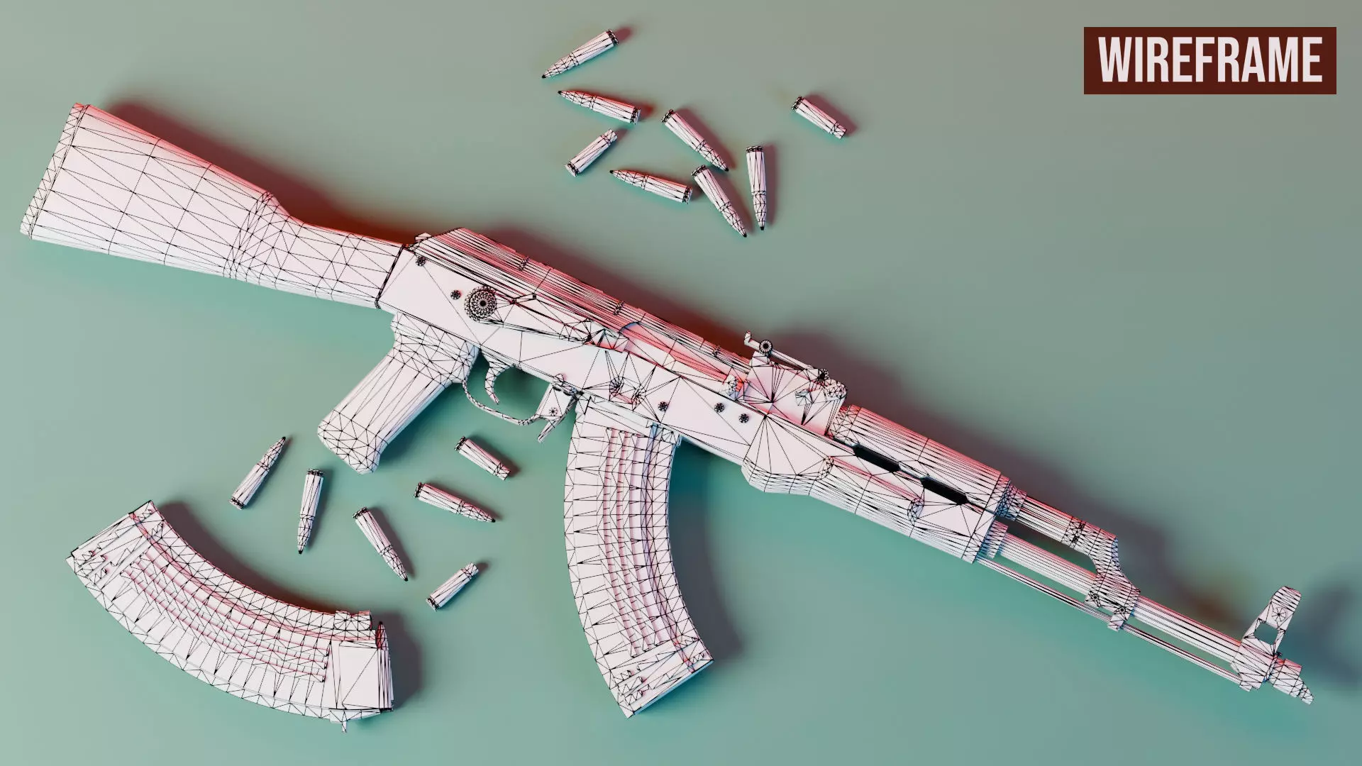 AKM - Kalashnikov Modernized Low-poly 3D model_8
