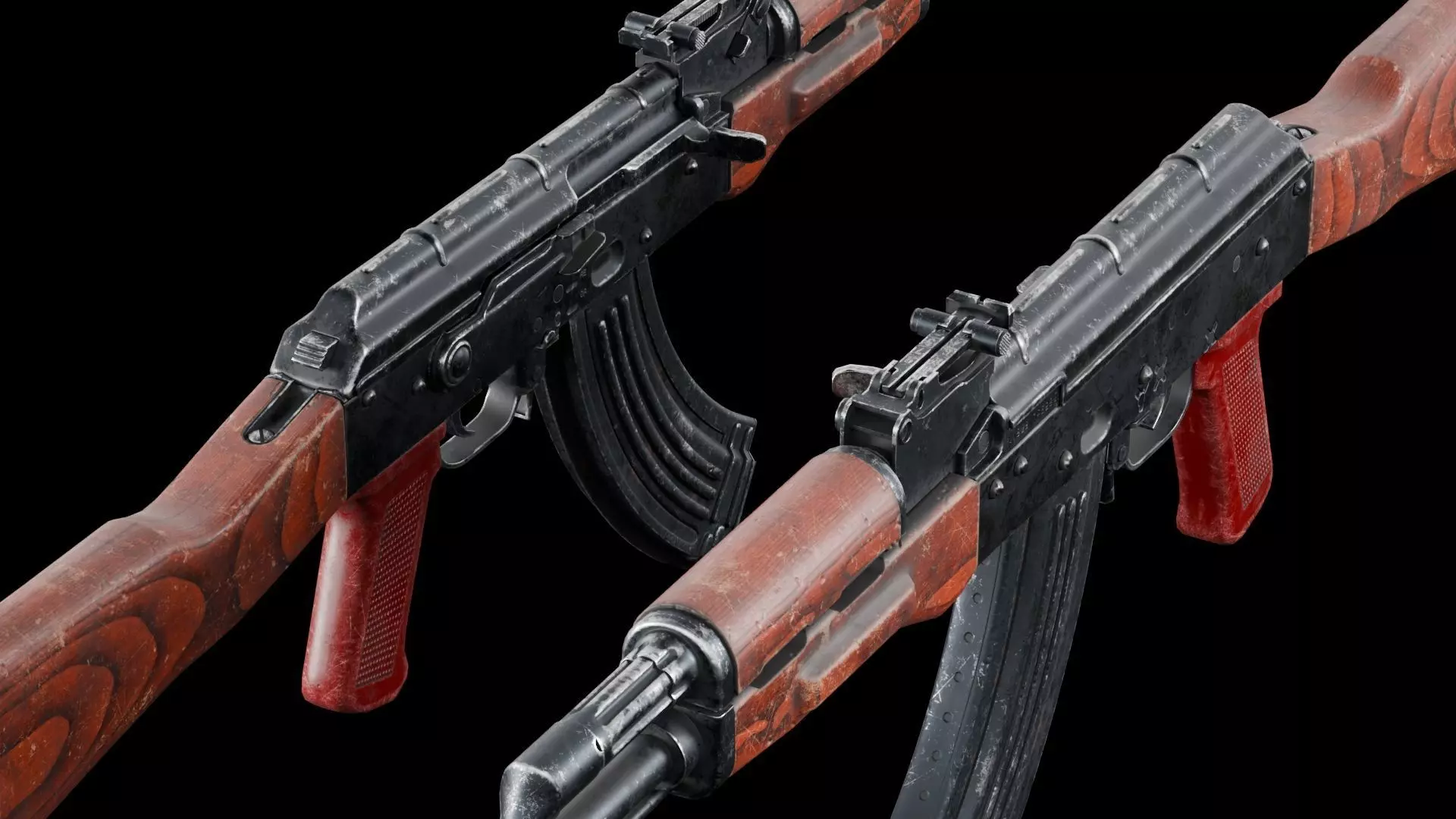 AKM - Kalashnikov Modernized Low-poly 3D model_5