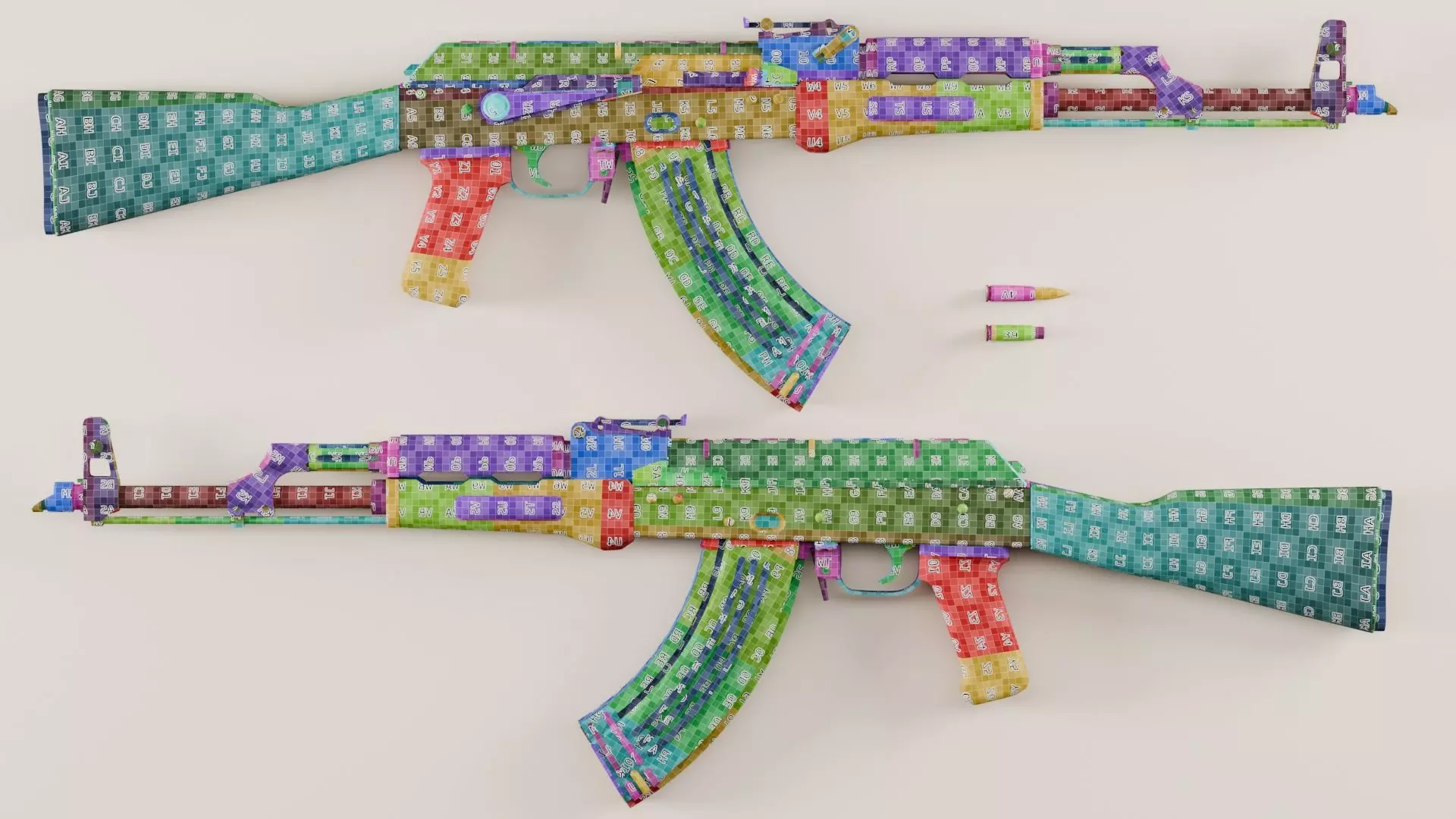 AKM - Kalashnikov Modernized Low-poly 3D model_31