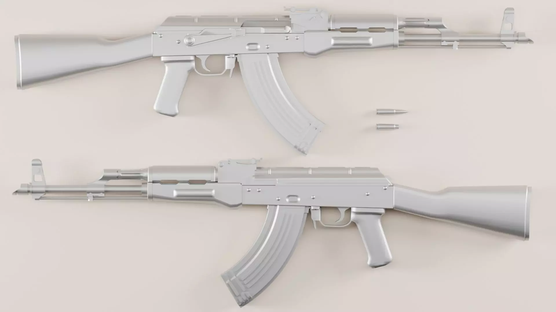 AKM - Kalashnikov Modernized Low-poly 3D model_16
