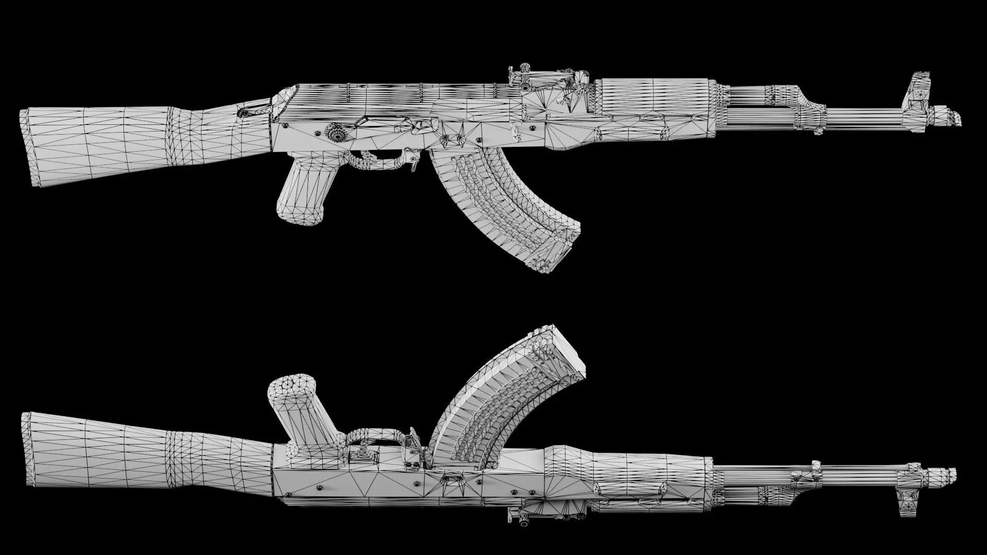 AKM - Kalashnikov Modernized Low-poly 3D model_10