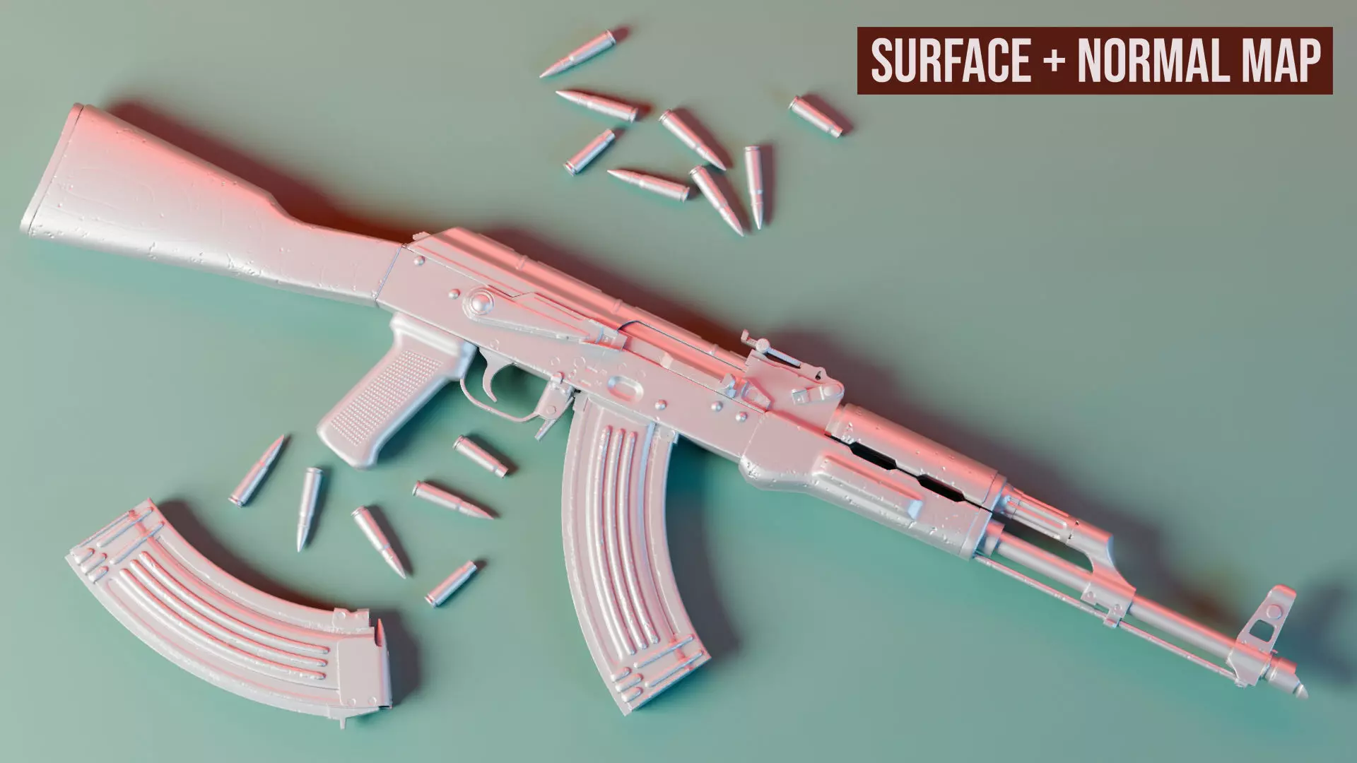 AKM - Kalashnikov Modernized Low-poly 3D model_22