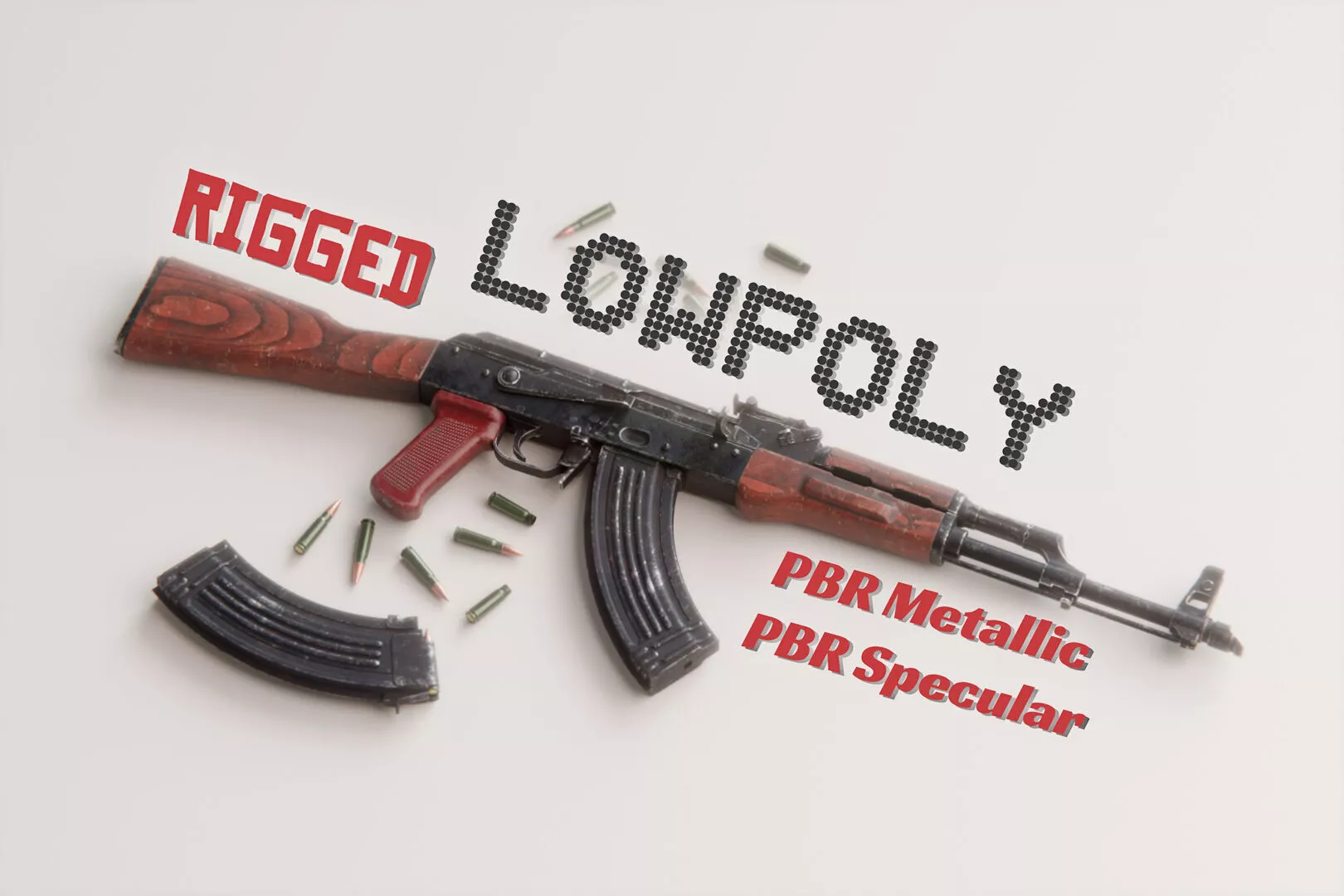 AKM - Kalashnikov Modernized Low-poly 3D model