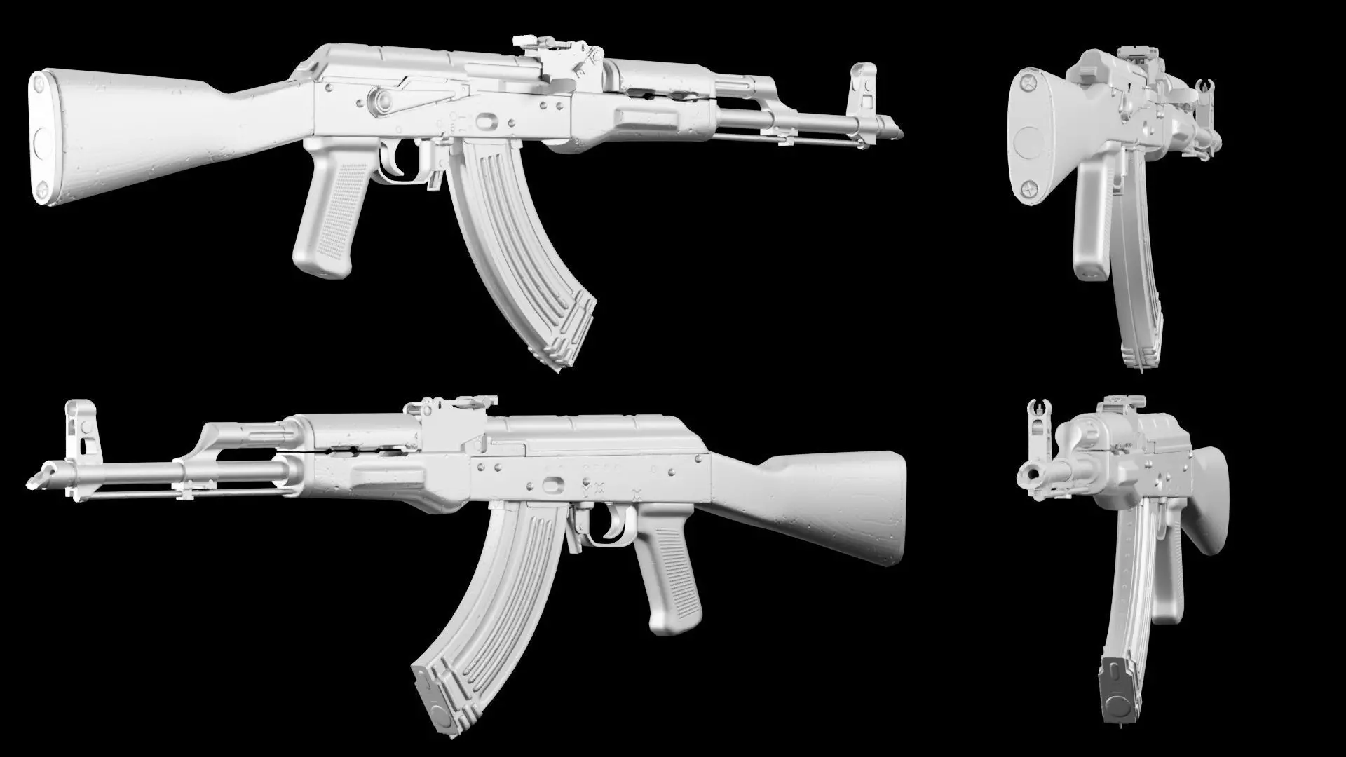 AKM - Kalashnikov Modernized Low-poly 3D model_25