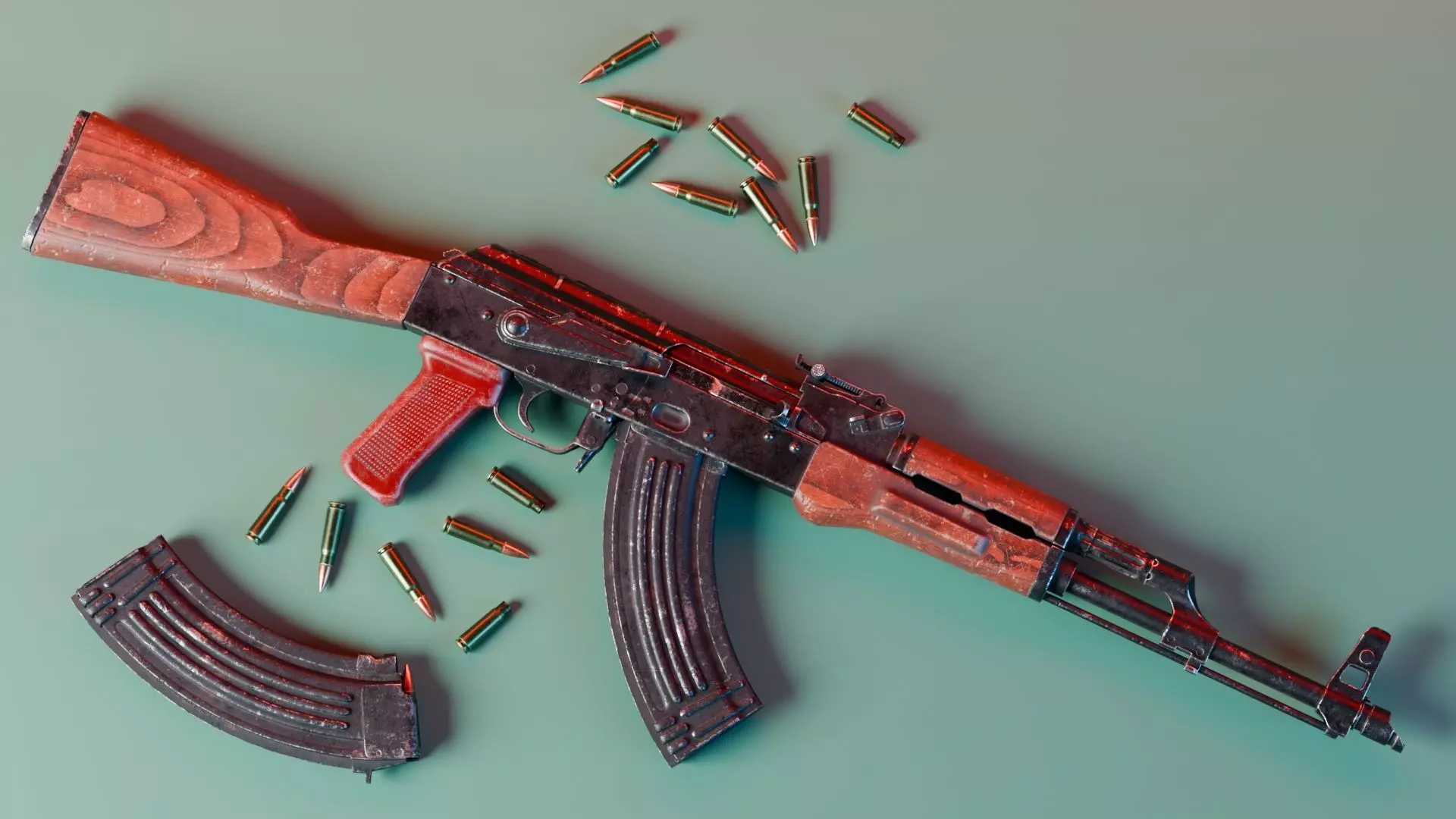 AKM - Kalashnikov Modernized Low-poly 3D model_1